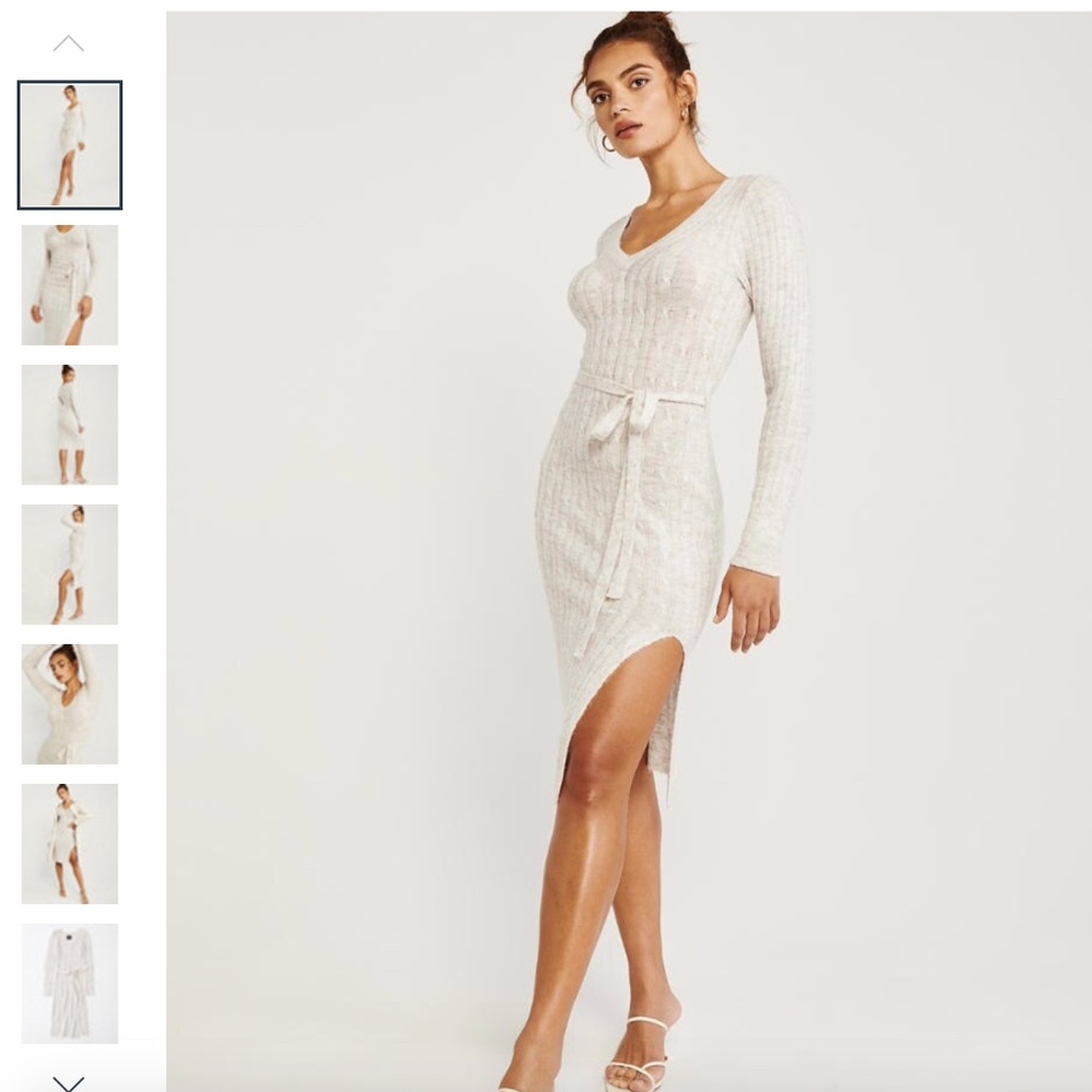 New WT Tie-Waist Sweater Dress Abercrombie Midi